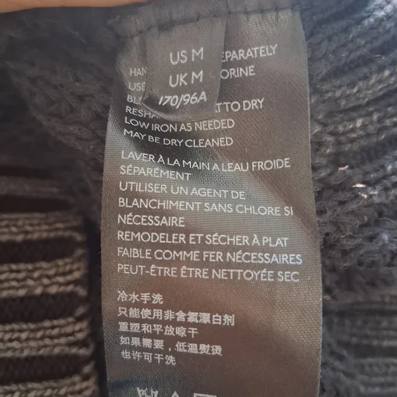 Free People Turtleneck Cold Shoulder Sweater - Grey Black Sz M - Picture 12 of 13